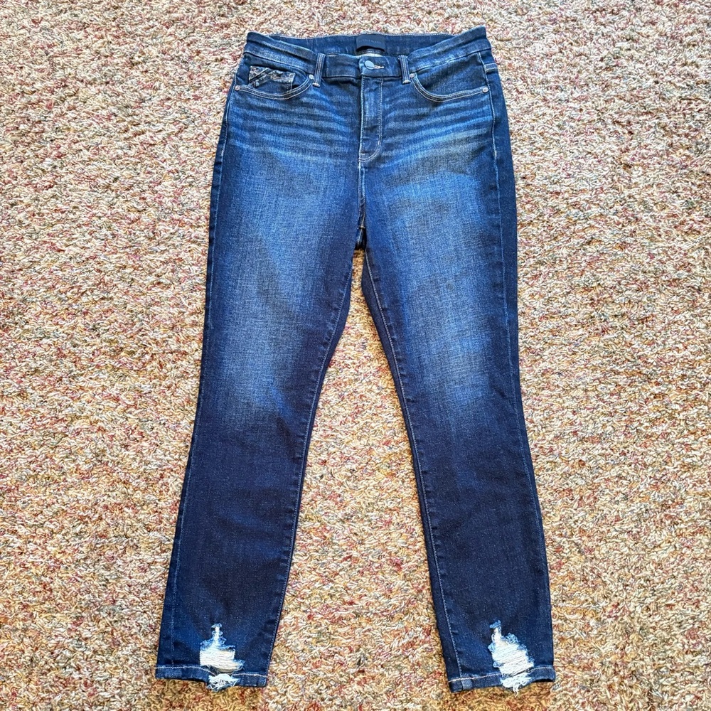 Buckle Black Fit #75 Ankle Skinny Jeans High Rise Deconstructed Hem 29x27